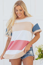 Kensley Patchwork Side Split Tunic Top