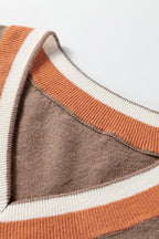Scarlett Striped Trim Varsity Sweater