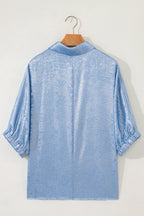 Jolene Half Sleeve Metallic Top