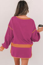 Violeta Loose Pullover and Lace-up Waist Skort Set