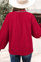 Eve Jacquard Print Textured Blouse