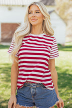 June Stripe Patchwork T Shirt