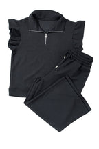 Alyssa Textured Flutter Sleeve Top