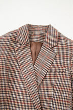 Aria Houndstooth Lapel Collar Blazer