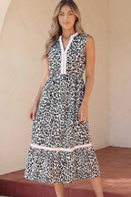 Ayla Trim Sleeveless Midi Dress