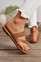 Everleigh Buckle Leathered Flat Slippers