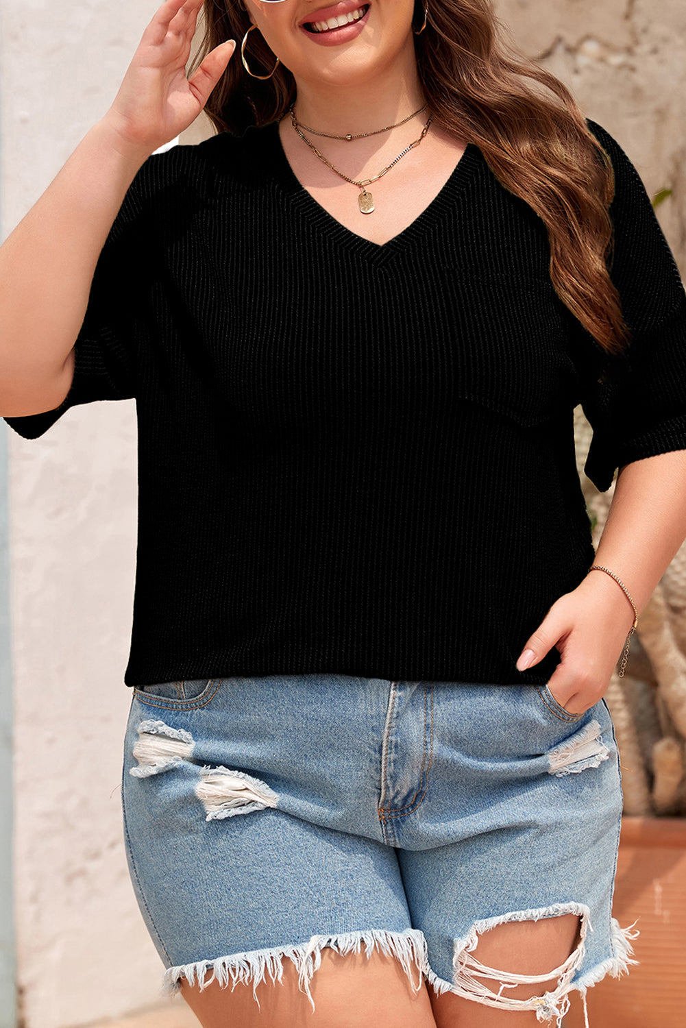 Maisie Shoulder T Shirt PLUS T-Shirt