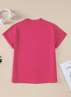 Lilla Notched Neck Batwing Sleeve Lightweight Blouse