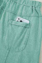 Brittany Mineral Wash Exposed Seam Drawstring Cargo Pants