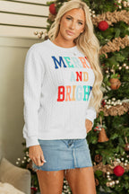 Merry And Bright Knit Pullover Sweatshirt