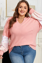 Soraya Waffle Knit Notched PLUS Top