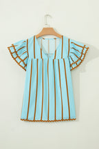 Malaysia Ruffled Short Sleeve Blouse
