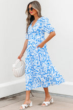 Shannon Floral V Neck Long Dress