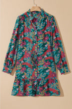 Maria Floral V Neck Puff Sleeve Dress