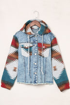 Emily Print Frayed Hem Jacket