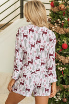 Abigail Christmas Deer Printed Shirt