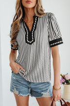 Malaya Short Bubble Sleeve Blouse