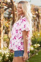 Etta Floral Frilled Collar Short Sleeve Blouse