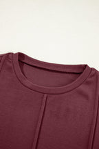 Judith Solid Exposed Seam Long Sleeve Top