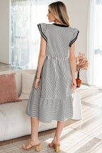 Opal Contrast Trim Midi Dress