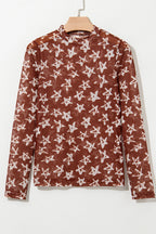 Alexandra Mesh Star Sheath Long Sleeve Top