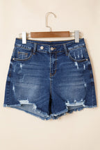 Holland Hem Distressed Whiskery Shorts