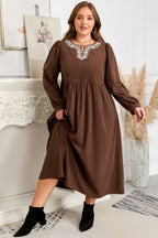 Hallie High Waist Midi PLUS Dress