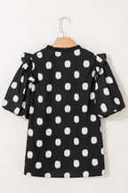 Nola Notched Balloon Sleeve Blouse
