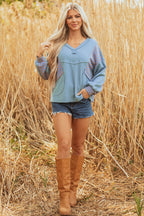Madison Exposed Seam Waffle Baggy Pullover