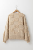 Emily Checkered Sherpa Loose Sweater