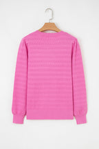 Kay Knit Ribbed Cuffs Crew Neck Sweater