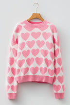 Skylar Heart Print Knit Sweater