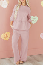 Makenna Texture Ruffle Hem Set