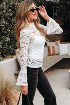 Alani Lace Crochet Bell Sleeve Blouse