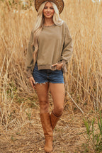 TatumFuzzy Sherpa Splicing Pullover Sweatshirt
