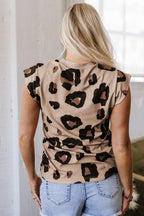 Brittany Leopard Crew Neck Casual Top