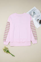 Khloe Patchwork Loose Henley Sweatshirt