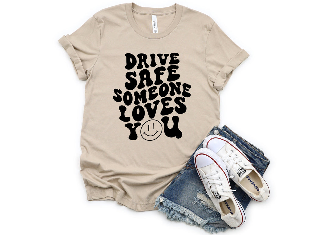 Wholesale Drive Safe Graphic Tee - White Sweatshirt