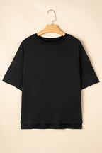 Ayra Loose Half Sleeve Hi Low Hem Top