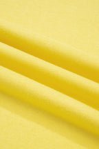 Yellow Striped Color Block Patchwork Crewneck Plus Size Pullover Sweatshirt