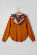 Payton Plaid Hood Patchwork Chest Pocket Henley Top