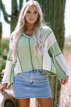 Ruby Crochet Detail Exposed Seam High Low Loose Top