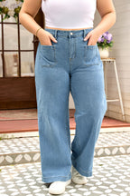 Adelyn Textured Wide Leg PLUS Jeans