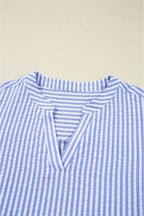 Kaia Stripe Bracelet Sleeve Tiered Dress with Pockets