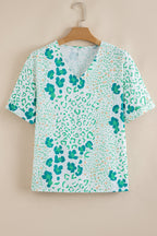 Azalea Print Short Sleeve Blouse