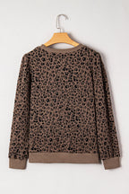 Annie Ribbed Trim Leopard Top