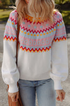 Avery Print Drop Shoulder Sweater