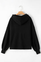 Kate Fleece Lined Half Zipper Kangaroo Pockets Loose Hoodie