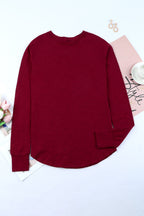 Madison Fiery Solid Long Sleeve Top