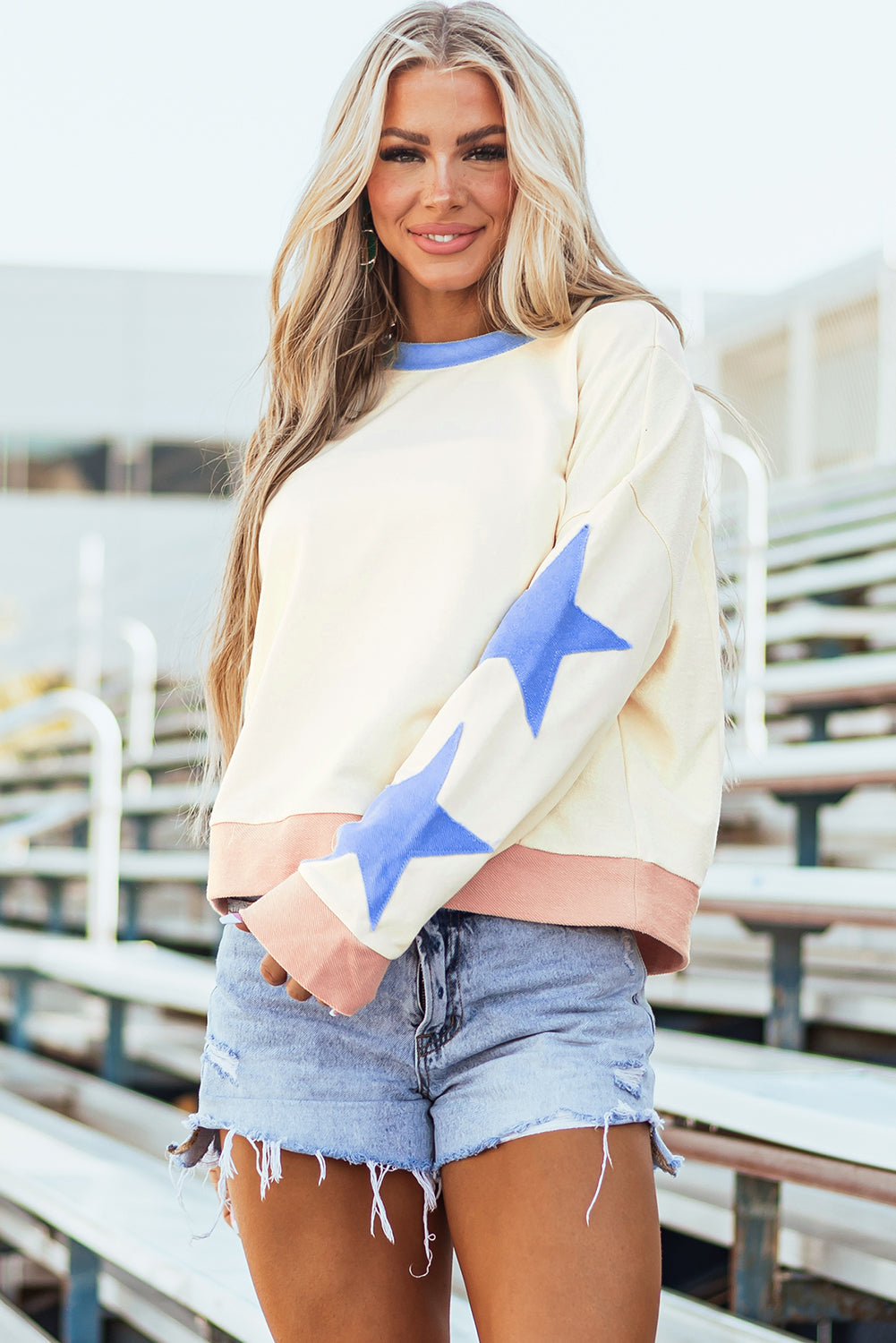 Ashaora Exposed Seam Oversized Sweatshirt